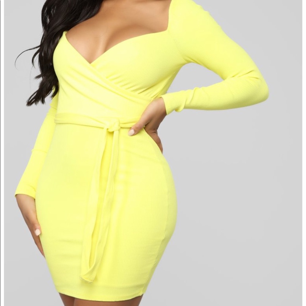 Fashion Nova Yellow Dress